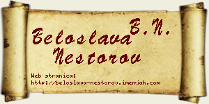 Beloslava Nestorov vizit kartica
